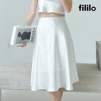 Chân Váy Xòe Dài Qua Gối 60cm FILILO Vải Lụa Candi Skirt Thiết Kế Chuẩn Form Cao Cấp