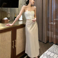 Chân Váy Xoè Đuôi Cá Dài Form Nhẹ, Chân Váy Linen Midi Xẻ Sau Orliver