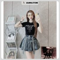 Chân váy xòe LILIANA STORE ( tặng kèm đai) chân váy ngắn xếp ly nhiều màu size S M L 6229