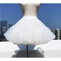 Chân Váy Xòe Mềm Mại Màu Trắng Đen Phong Cách Lolita