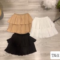 Chân Váy Xòe Ngắn 2 Tầng Nhăn