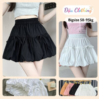 Chân Váy Xòe Nữ Kiểu Váy Bí Ngô Phối Nơ Dễ Thương Vải Lụa Mềm Mịn Ít Nhăn CÓ BIGSIZE CV411