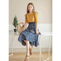 Chân Váy Yếm Xòe Họa Tiết Hoa
