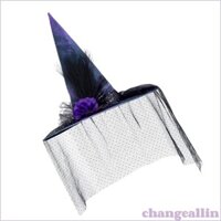Chan Veil Long lanh Mũ phù thủy Phụ kiện trang phục Halloween cho bữa tiệc Halloween