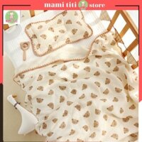 Chăn Xô Hè Bo Viền Len Muslin Cao Cấp, Chăn Xô Cho bé Phong Cách Hàn Quốc Siêu Nhẹ Mềm Mịn Cho Da Bé