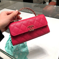 Chanel 23P Kelly Clutch Màu Hồng Đậm