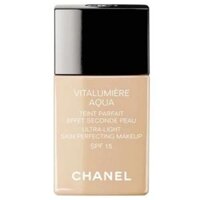 CHANEL - Kem nền Vitalumiere Aqua Ultra-Light Skin Perfecting Sunscreen Makeup SPF 15 30ml (12 Rose Beige)