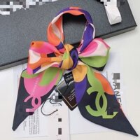 Chanel2052 Băng Đô Phong Cách Mới Sọc Ruy Băng Lụa Thời Trang Phù Hợp Với Cổ Điển Sang Trọng Nơ Nhỏ Khăn Lụa