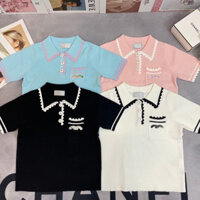 Chanel2561 Tay Ngắn Phong Cách Mới Thời Trang Cổ Áo polo Ngắn Tay Áo Thun Nữ Mặc Ngoài