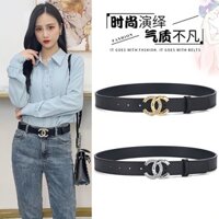 Chanel2609 Thắt Lưng Nữ Phù Hợp Với Trang Trí Hợp Thời Trang Phù Hợp Với Váy Cao Cấp Da Thật Chính Hãng Thời Trang Đen Quần Jean Thắt Lưng
