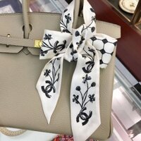 Chanel9324 Phong Cách Mới Thật Lụa Ruy Băng Ruy Băng Dây Buộc Tóc Khăn Nhỏ Dây Buộc Túi Cổ Tay Tất Cả Trận Đấu Trang Trí