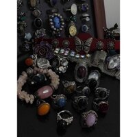 Chạng vạng Tím, Làn Sóng Đầu Tiên Năm Mới Phong Cách Unisex Nepal Retro Vintage Nhẫn Đồng Trắng, Mồ Côi ~