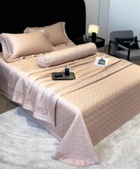 (CHANGA) Bộ chăn ga Tencel 120s Lovewe, màu hồng – bộ
