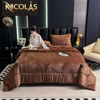 (CHANGA) Chăn lông cừu Nicolas Jadeite 4.7kg, màu nâu (220x240cm) – cái