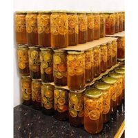 Chanh đào ngâm mật ong gừng sẻ 1 lít