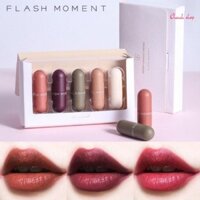 Chanh shop Một Set 5 Cây Son Flash Moment Warm Love Pocket Capsule Lipstick Mini HY8