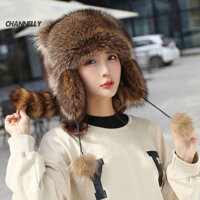 Channelly Thiết Kế Hoạt Hình Mũ Trưởng Thành Mùa Đông Mũ Racoon Lông Thú Giả Mũ Mùa Đông Cho Trẻ Em Người Lớn Chống Gió Cách Nhiệt Mũ Cách Nhiệt Có Lông Bóng Trang Trí Cha Mẹ-Con Phù Hợp Với Ngoài Trời