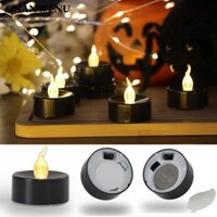 Chanwenu 12 Nến Điện Tử LED, Nhựa + Đèn LED Nến Đen Không Khói, Ánh Sáng Hiệu Ứng Màu Đen Nhấp Nháy Nến Trang Trí Nhà Cửa