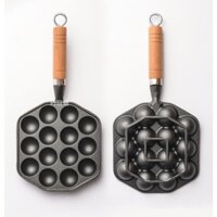 CHẢO BÁNH BẠCH TUỘT TAKOYAKI CHỐNG DÍNH 14 LỖ BẰNG GANG