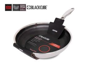 Chảo Blackcube inox 3 lớp đáy từ chống dính Kims Cook - 20cm
