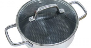 Chảo Blackcube inox 3 lớp đáy từ chống dính Kims Cook - 24cm, nắp kính