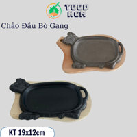 Chảo Bò Né Gang-Bò Né Gang Kèm Đế Gỗ Chống Dính-Không Chống Dính