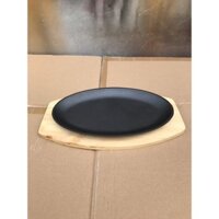 Chảo Bò Né Gang Chống Dính Size 27 Sâu 2cm tặng Kèm Dế Gỗ