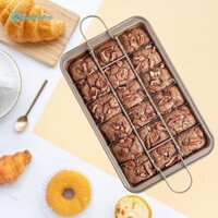 Chảo Brownie có bộ chia hình chữ nhật 18 Máy nướng bằng thép Carbon cao Khay nướng chống dính cho bánh sô cô la