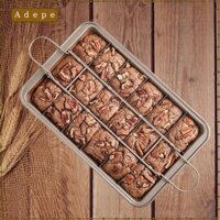 Chảo Brownie có bộ chia hình chữ nhật 18 Máy nướng bằng thép Carbon cao Khay nướng chống dính cho bánh sô cô la