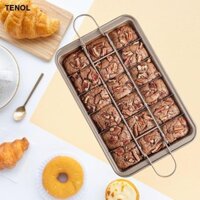 Chảo Brownie có bộ chia hình chữ nhật 18 Máy nướng bằng thép Carbon cao Khay nướng chống dính cho bánh sô cô la
