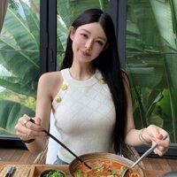 Chào buổi sáng Fanfan, áo vest đan nút vàng 3D cho phụ nữ, mùa xuân, dáng ôm, che giấu, áo ngắn halter My Ma Xi Feng X9CW