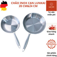 Chảo cạn inox LUNKAI, chảo inox chống dính nguyên khối, chảo inox 20 cm và 24 cm