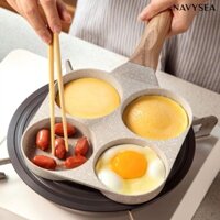 Chảo chiên 4 lỗ Navysea Chảo chống dính Trứng chiên bít tết đáy dày Máy làm đồ ăn sáng Chảo cho trứng Burgers
