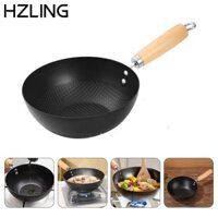 Chảo chiên Mini HZLING, Nồi sắt rèn bằng tay chống dính, Mulitifunctional có nắp Đồ dùng nhà bếp Nồi cảm ứng bằng gang không tráng
