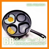 Chảo chiên rán TRỨNG 4 ô hình TIM, TRÒN chống dính