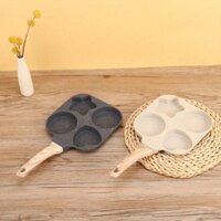 Chảo chiên rán trứng mini hình sao và hình tròn làm bánh 4 ngăn chống dính khuôn dùng được bếp từ