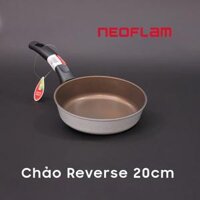Chảo chiên Reverse Neoflam - 20cm, thân hợp kim nhôm, phủ chống dính Silkware của hãng DaikinNhật Bản. - Trắng ghi