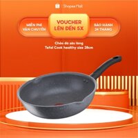 Chảo chiên sâu lòng Tefal Cook Healthy 28cm vân đá chống dính - Dùng được bếp từ - Báo nhiệt thông minh - Dễ vệ sinh