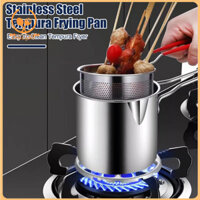 Chảo chiên SCM Tempura có giỏ lọc Nồi chiên nhà bếp bằng thép không gỉ để chiên gà Cháo và súp