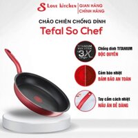 Chảo chiên Tefal 20cm, 24cm, 28cm, Đáy Phẳng, Nhôm Đúc nông lòng cao cấp