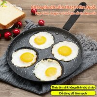 Chảo chiên trứng 4 ngăn khung tròn DION, chảo chống dính an toàn, khuôn chiên trứng 4 ngăn 4 lỗ