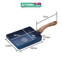 Chảo chiên trứng cuộn chống dính kim cương Diamond Kakusee size 18x13cm