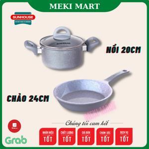 Chảo chiên vân đá đáy từ Sunhouse Mama SHG1124MMA - 24cm