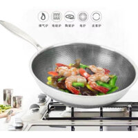Chảo chống dính 2 mặt 5 lớp inox 304 công nghệ tổ ong 34cm sâu lòng hàng nội địa Trung Quốc