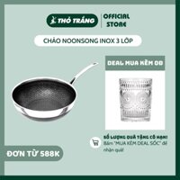 Chảo chống dính 2 mặt Noon Song inox 3 lớp đáy từ thương hiệu Kims Cook 20 - 22 - 24 -26 - 28 - 30 - 32cm - Chính Hãng