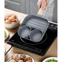 Chảo Chống Dính 3 Ngăn Tiện Lợi Hạn Chế Dầu Mỡ Tối Đa An Toàn Sức Khỏe