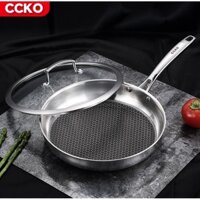 chào chống dính 316 tổ ong thép không gỉ CCKO, chảo có 24 28 30cm Chảo dùng được tất cả các loại bếp