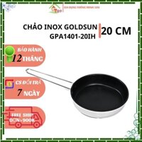Chảo chống dính bếp từ, chảo inox Goldsun GPA1401-20IH (20cm), Chảo đáy từ cao cấp sử dụng trên mọi loại bếp