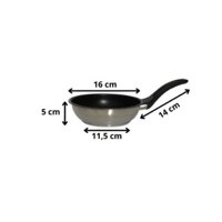 Chảo Chống Dính Bếp Từ Inox Mini 430 3 Đáy Fivestar 16cm Có Nắp