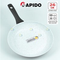 Chảo chống dính bếp từ Rapido size 26 cm, 2 lớp men gốm Greblon chống dính siêu bền, Sử dụng được các loại bếp - Hàng mớ